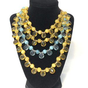 Yellow + blue gorgeous day or night necklace!